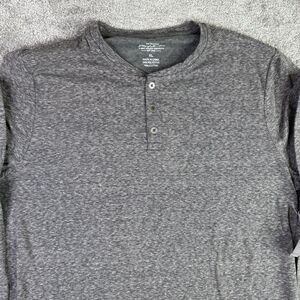 Flag & Anthem Shirt Men’s XL Gray Long Sleeve Henley Casual